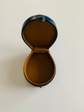 Antique blue leather stud box