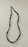 Malachite and enamel bead vintage necklace