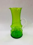 Retro Midcentury Green glass jug