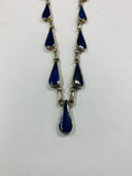 Sterling silver and lapis antique necklace
