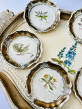 Folk Art Wooden Tray with Six Coaster