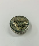 Antique silver plated pill box with floral design