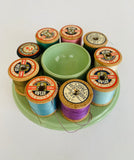 Bakelite green cotton reel holder NZ made