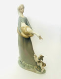 Lladro Girl with Goose and Dog Chinaware Figurine