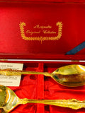 Marjonette gold plated salad servers