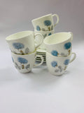 Set of 6 Wedgwood Ice Rose Demitasse cups and saucers