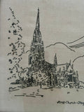 Framed Embroidery of The First Church in Otago