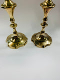 Pair of solid brass column Candlesticks