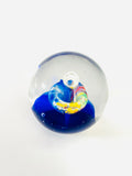 Trumpet Style Paperweight with a Blue Base