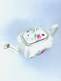 Saddler White and Red Rose Teapot
