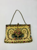 Vintage floral design hand stitched purse