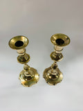 Pair of solid brass column Candlesticks