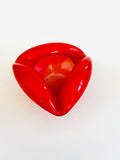Art Glass Red Pinched Ashtray