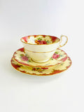 Aynsley Trio with Pink edges and Floral Spray