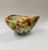 Vintage Italian trickle glaze pottery bowl