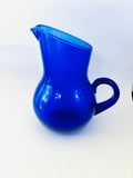 Blue Sloped Glass Jug