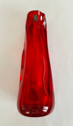 Whitefriars Art Glass hand blown Ruby glass vase