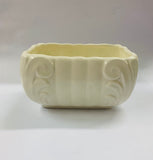 White hand potted trough vase
