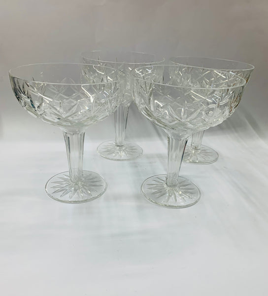 Set of 4 crystal hollow stem champagne glasses  Antique Alley