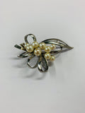 Vintage silver and Pearl brooch