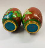 Pair of vintage Cloisonné vases