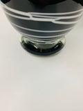 Art glass fluted black glass vase