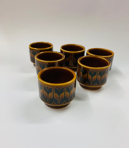 Hornsea Heirloom pottery egg cups set 6