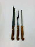 3 piece retro Midcentury Sky-line carving set