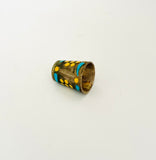 Brass and Enamel Thimble