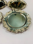 Set of 6 ornate silver plated coasters