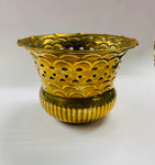 Vintage brass ornate planter