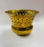 Vintage brass ornate planter
