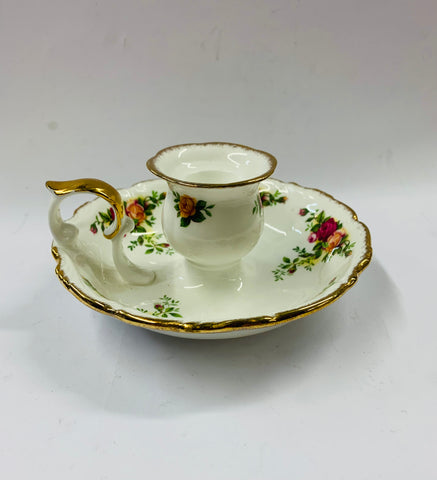 Rare Royal Albert Old Country Roses wee willy winky candle holder