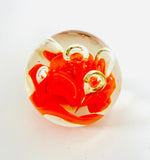 Paperweight with Orange Ribbons and Bubbles