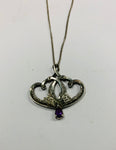 Art Nouveau sterling silver pendant on silver necklace