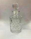 Heavy square diamond cut crystal whisky decanter