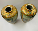 Pair or exquisite Satsuma Meiji period Hakudo vases