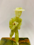 Antique heavy alabaster stone ashtray
