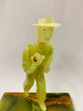 Antique heavy alabaster stone ashtray