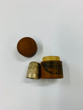 Treen thimble holder Berwick with Dorcas 5 thimble