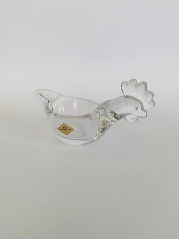 Vannes Le Chatel Crystal Rooster Bowl
