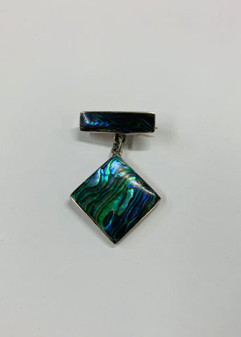 Sterling silver and Paua shell brooch