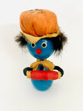 Vintage Wooden Pin Cushion and Cotton Holder