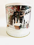 Vintage Cylinder Tin with 3D Christmas Image