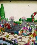 Framed Embroidered Grand Garden with Stairs