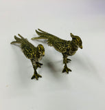Pair of vintage metal peacocks