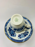 6 Aynsley blue and white floral cups and saucers