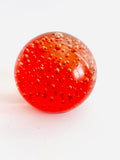 Red Paperweight with Bubbles