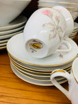 Large fine china Sango Japanese floral dinner set