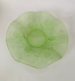Uranium Glass Scolloped Edge Plate